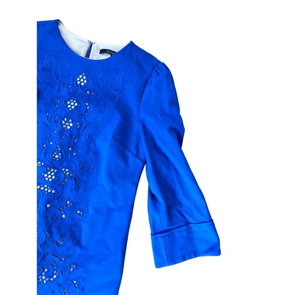 CYNTHIA STEFFE Blue Cutout Shift Dress Size 2 - Picture 5 of 7